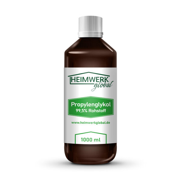 Heimwerkglobal Pflanzliches Glycerin E422 Propylenglykol E1520 Reinheit USP zertifiziert 1000ml Propylenglykol