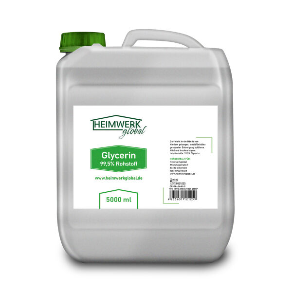 Heimwerkglobal Pflanzliches Glycerin E422 Propylenglykol E1520 Reinheit USP zertifiziert 5000ml Glycerin