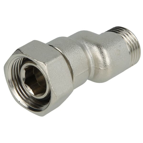 Excenterverschraubung S-Anschluss 1/2" X 3/4" – Mit Überwurfmutter, 40 Mm Versatz, Verchromt