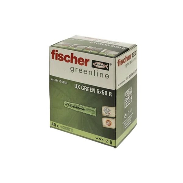 Fischer Universaldübel UX GREEN 6 x 50 mm mit Rand 524855 VPE 40 Stück