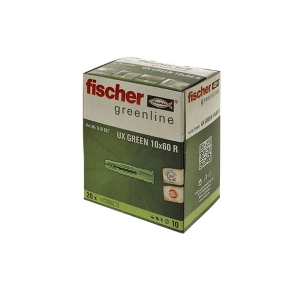 Fischer Universaldübel UX GREEN 10 x 60 mm mit Rand 518887 VPE 20 Stück