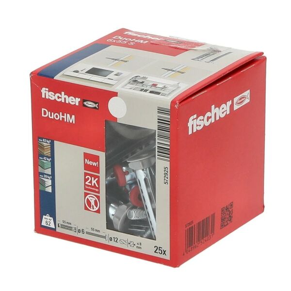 Fischer DuoHM Hohlraumdübel mit Panhead-Schraube 5 x 55 mm 572924 VPE 25 Stück