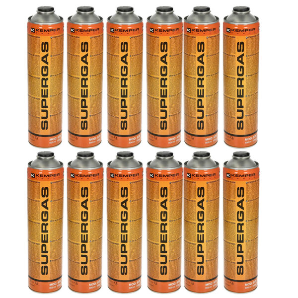12x Kemper Gaskartusche Nr 575 bis 1800°C Lötgas 30% Propan 70% Butan 600ml 330g