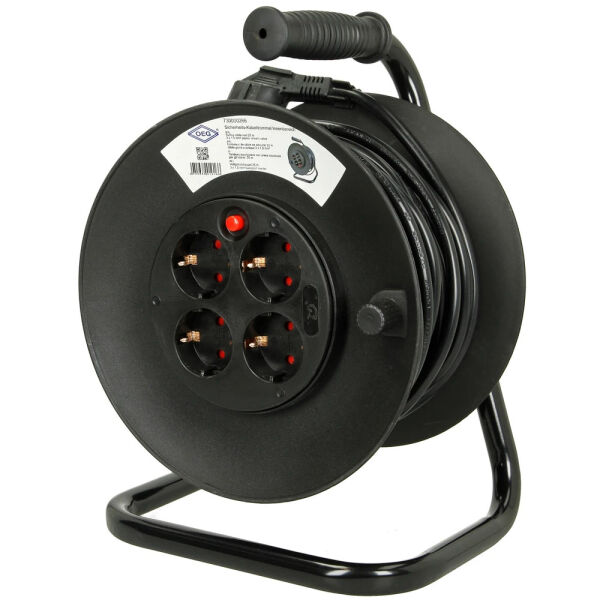 Sicherheits-Kabeltrommel Innenbereich 25 m 4-fach