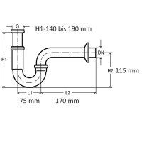 Viega Röhren-Siphon 1 1/4" Nennweite 32 mm 305611