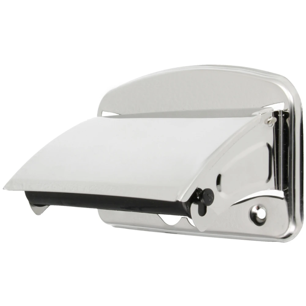 Papierrollenhalter mit Deckel Edelstahl poliert