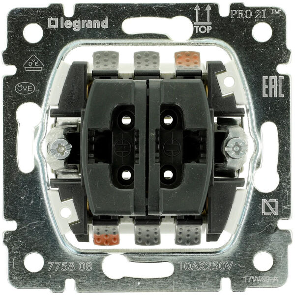 Legrand Wippschalter-Einsatz Doppelwechsel 775808