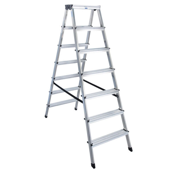 Krause Alu Stufen-Doppelleiter 2 x 7 Stufen 120366