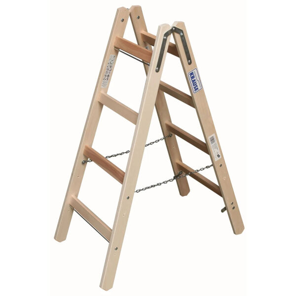 Krause Holz Sprossen-Doppelleiter 2 x 4 Sprossen 170064