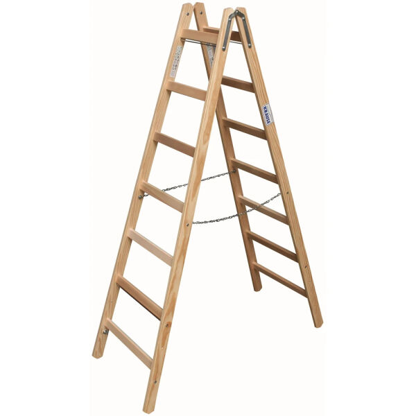 Krause Holz Sprossen-Doppelleiter 2 x 7 Sprossen 170095