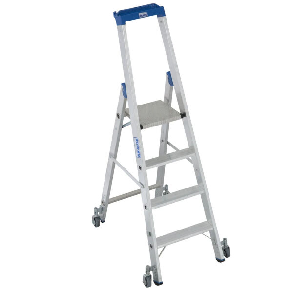 Krause Stufen-Stehleiter fahrbar Alu 4 Stufen 124616