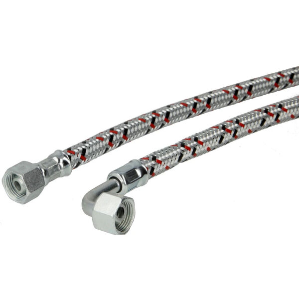 Ölschlauch 3/8" 90° Rohrbogen x 3/8" Überwurfmutter x 1000 mm