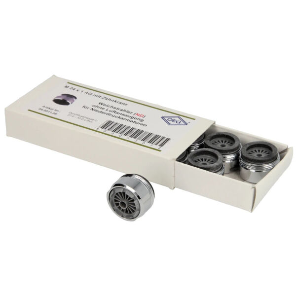 OEG Weichstrahlregler für Niederdruckarmaturen M 24x1 AG mit Zahnkranz VPE 10Stk