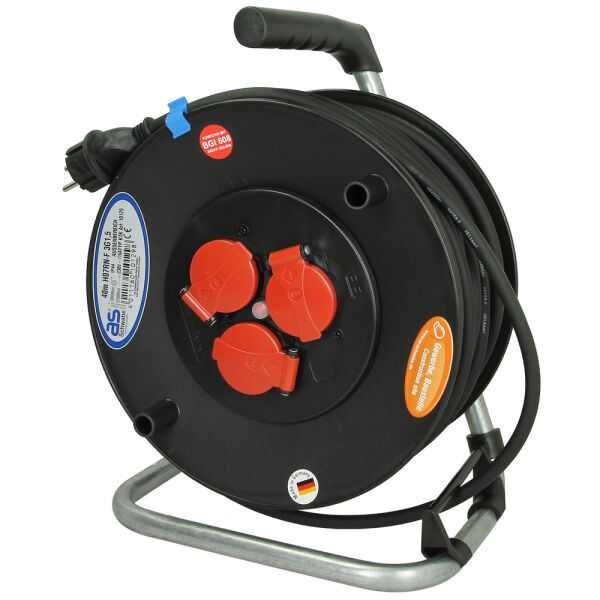 as-Schwabe Kabeltrommel Baustelle 40 m 3 Steckdosen 10129