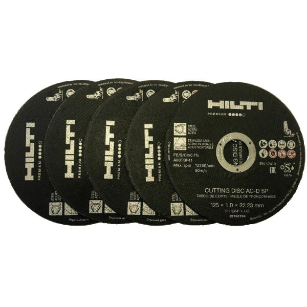 5x HILTI INOX Trennscheiben 125 mm Edelstahl 1.0 mm 2150704