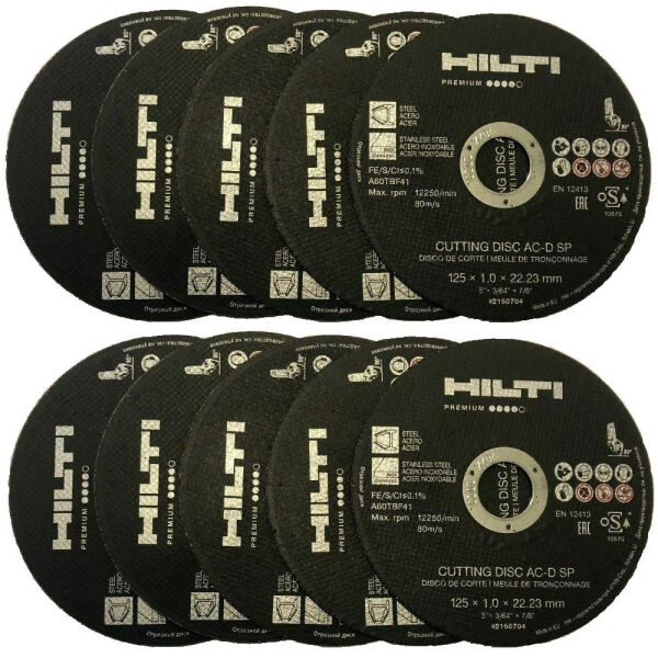 10x HILTI INOX Trennscheiben 125 mm Edelstahl 1.0 mm 2150704