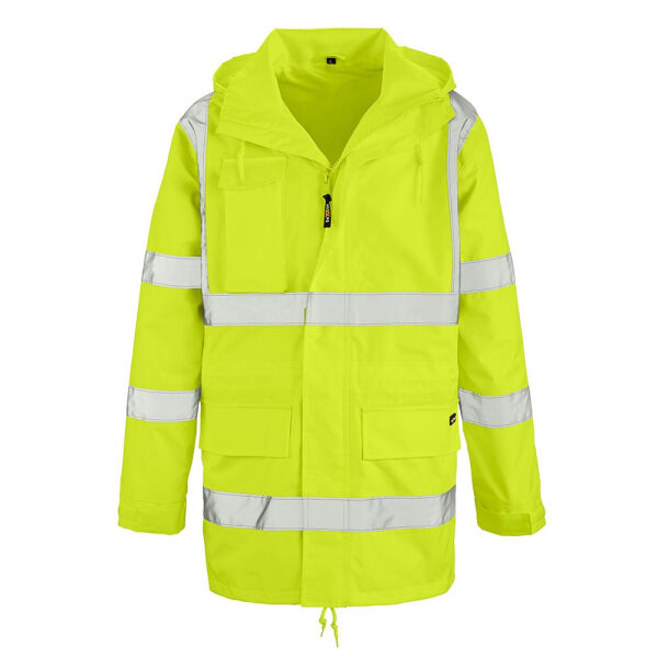 teXXor® Warnschutz Regenjacke BARRIE leuchtgelb  Gr S, M, L, XL, XXL, 3XL, 4XL,5XL