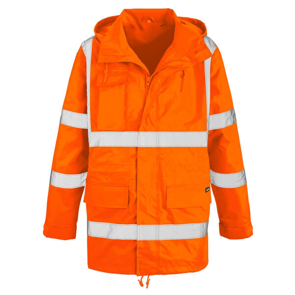 teXXor® Warnschutz Regenjacke BARRIE leuchtorange Gr S, M, L, XL, XXL, 3XL, 4XL,5XL