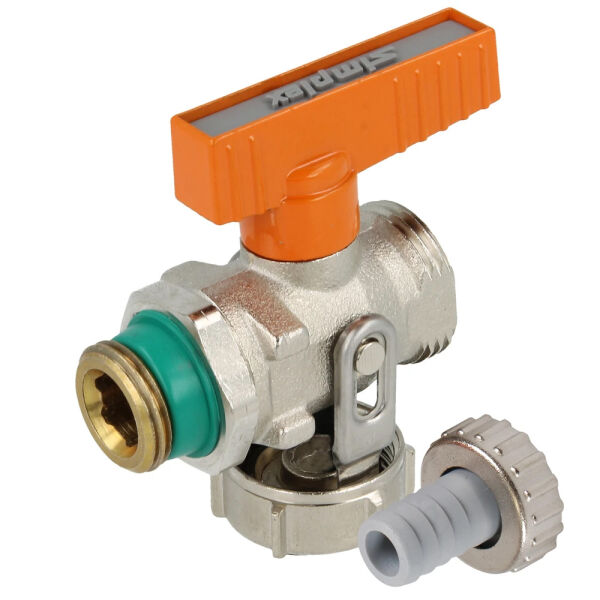 Simplex KFE-Kugelhahn 1/2" Solar mit Schlauchverschraubung F10648