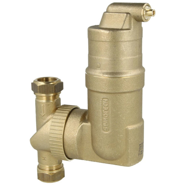 SpiroVent Mikroluftblasenabscheider 22 mm Klemmring horizontal und vertikal UA022W