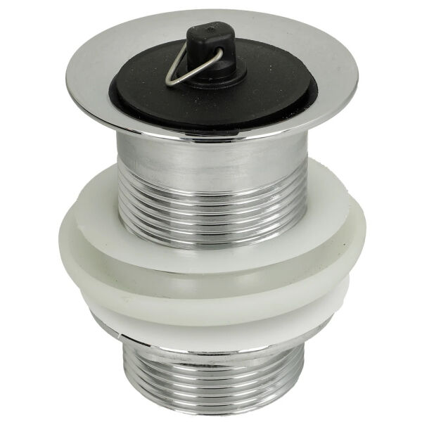 Schaftventil mit Stopfen 1 1/4" x 60 mm Messing verchromt