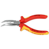 Knipex Flachrundzange mit Schneide abgewinkelte Backen...