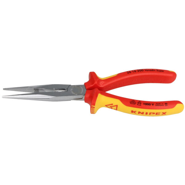 Knipex Flachrundzange mit Schneide VDE 200 mm 2616200