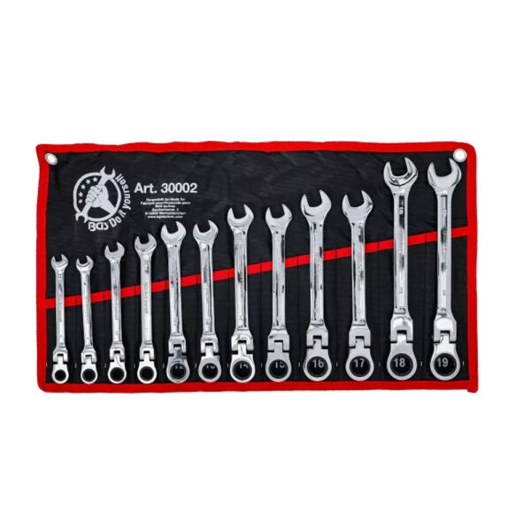 BGS Ratschenring Maulschlüssel-Satz flexible Köpfe SW 8 - 19 mm 12-tlg