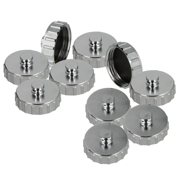 10 Stück Blindkappe Messing vernickelt 3/4" flachdichtend für KFE-Hahn Entleerhahn