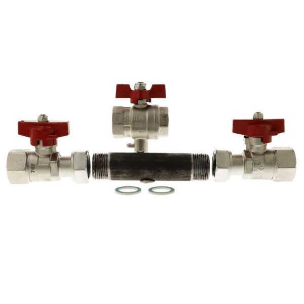 Allmess Einbausatz für Wärmezähler mit 3/4" 3 Kugelhahn 110 mm 2433000106