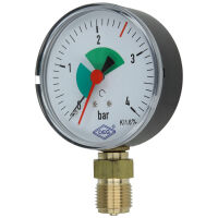 Heizungsmanometer 1/2" radial 80 mm selbstdichtend...