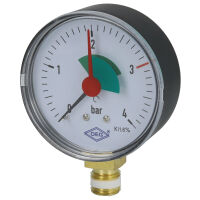 Heizungsmanometer 1/4" radial 63 mm selbstdichtend...