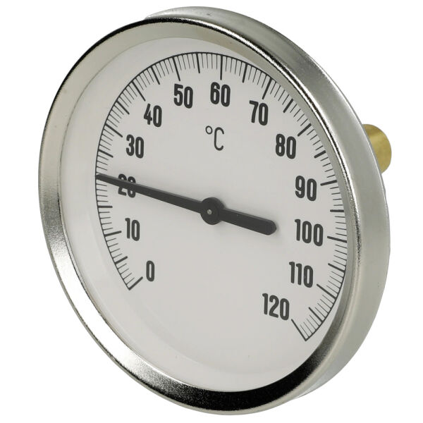 Bimetall-Zeigerthermometer 0-120°C 40 mm Fühler mit 80 mm Gehäuse