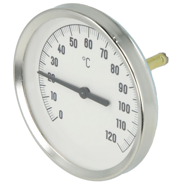 Thermometer Ø 80 mm Bimetall 0 - 120 °C 50 mm Hülse Ø 6 mm