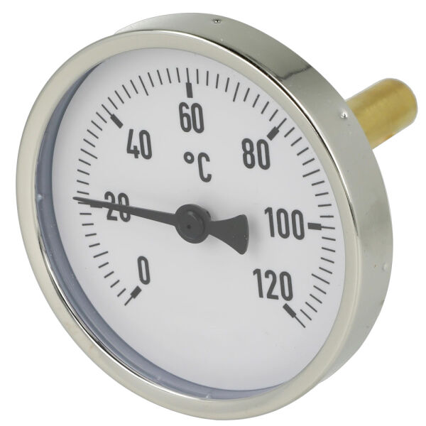 Bimetall-Zeigerthermometer 0-120°C 63 mm Fühler mit 80 mm Gehäuse