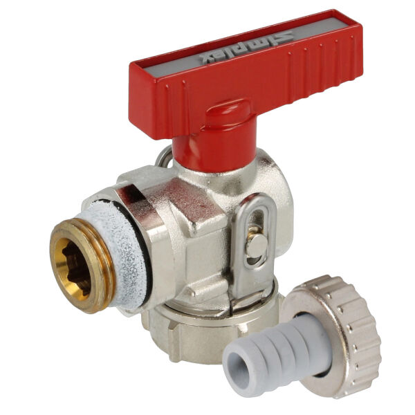 Simplex KFE-Kugelhahn vernickelt 1/2" Eckform F10671