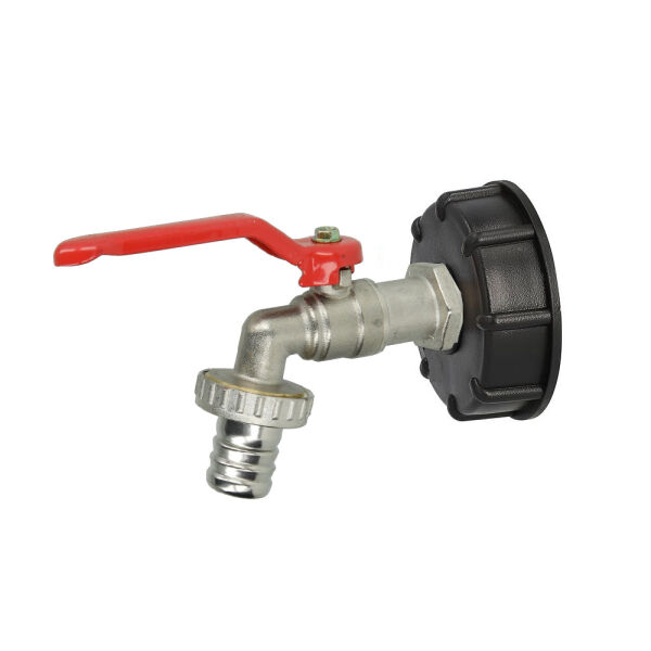 IBC Auslaufhahn 3/4" matt verchromt mit Schlauchverschraubung