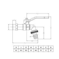 IBC Auslaufhahn 3/4" matt verchromt mit Schlauchverschraubung
