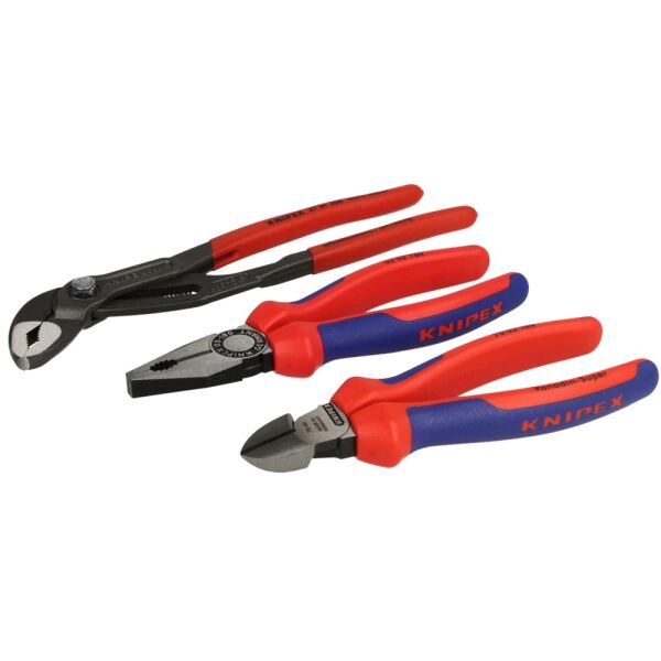 Knipex Zangensatz Bestseller Satz 3-tlg Kombizange, Seitenschneider, Cobra 002009V01