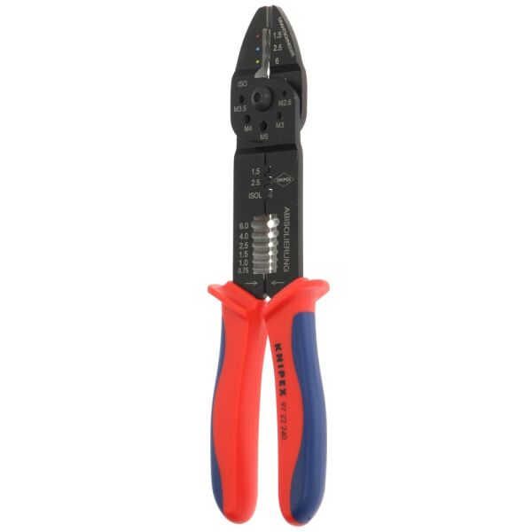 Knipex Crimpzange für Kabelschuhe und Verbinder 0,75 - 6,00 mm² 9722240