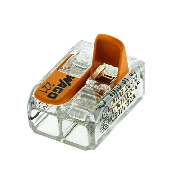 Wago Verbindungsklemme Serie 221 mit Hebel, 0,14 bis 6 mm²