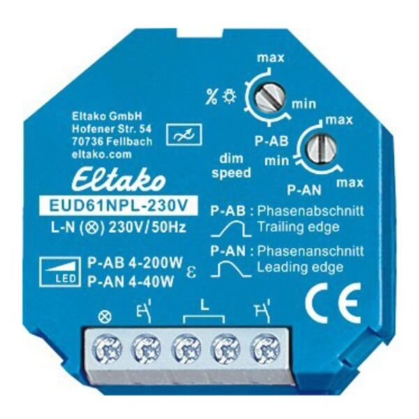 Eltako EUD61NPL-230V Universal-Dimmschalter ohne N-Anschluss 61100832