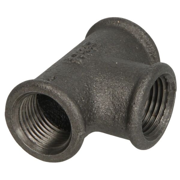 Temperguss Fitting schwarz T-Stück IG/IG/IG, 1/4" bis 4"