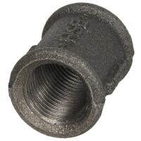 Temperguss Fitting schwarz Muffe IG/IG, 1/4" bis...