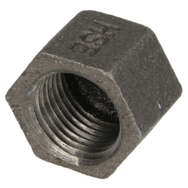 Temperguss Fitting schwarz Kappe IG, 3/8" bis 4"
