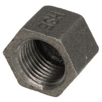 Temperguss Fitting schwarz Kappe IG, 3/8" bis 4"