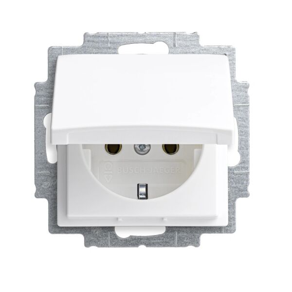 Busch-Jaeger Busch-balance SI SCHUKO Steckdose Klappdeckel weiß 2CKA002018A1511