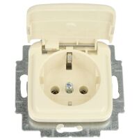 Busch-Jaeger SCHUKO Steckdoseneinsatz mit Deckel und Textfeld 20 EUKN-212