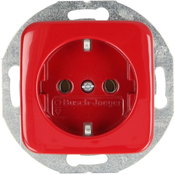 Busch-Jaeger Reflex SI SCHUKO Steckdoseneinsatz Tragring rund rot 20 EUCRD-217