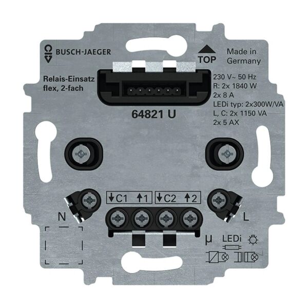 Busch-Jaeger Relais-Einsatz Flex 2-fach 64821 U